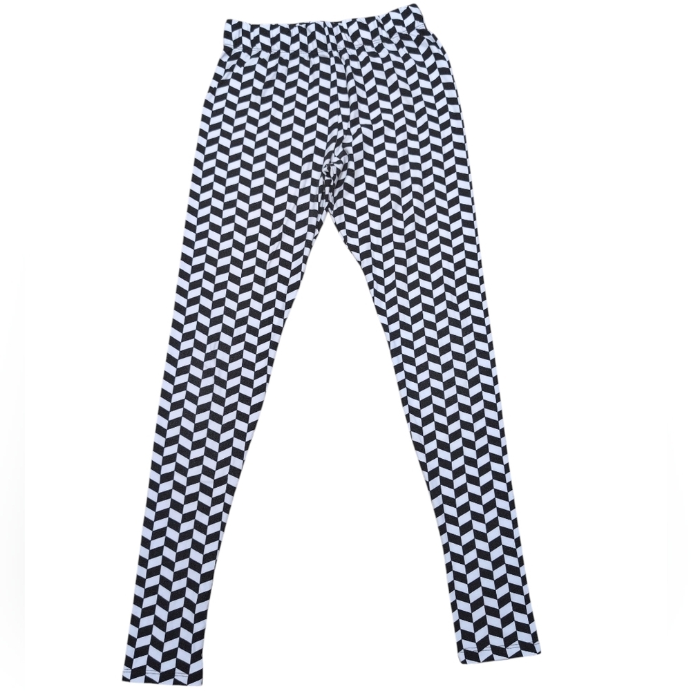 Checkered Leggings Buttery Soft Ardene Size‎ Medium Black And White